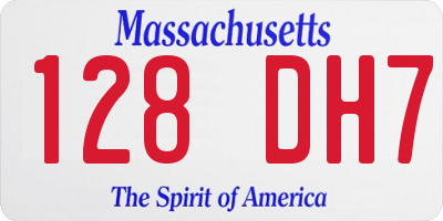 MA license plate 128DH7