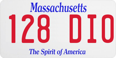 MA license plate 128DI0