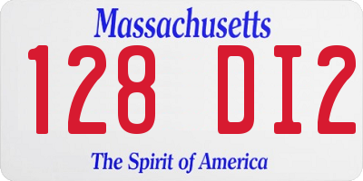 MA license plate 128DI2