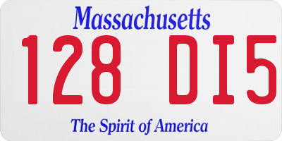 MA license plate 128DI5