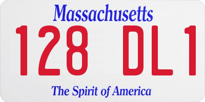 MA license plate 128DL1