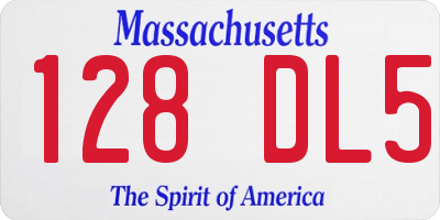 MA license plate 128DL5