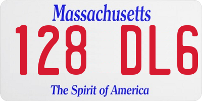 MA license plate 128DL6
