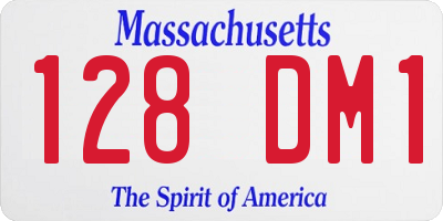 MA license plate 128DM1