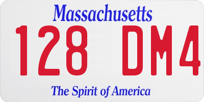 MA license plate 128DM4