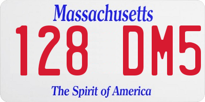MA license plate 128DM5