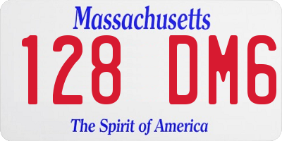 MA license plate 128DM6