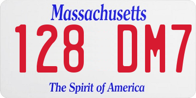 MA license plate 128DM7