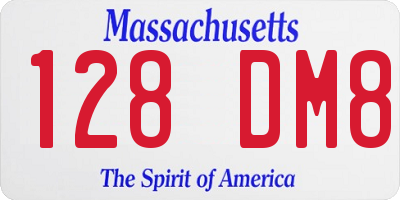 MA license plate 128DM8