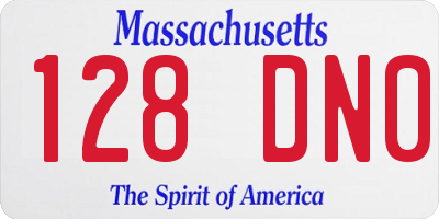 MA license plate 128DN0