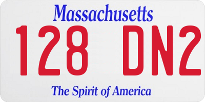 MA license plate 128DN2