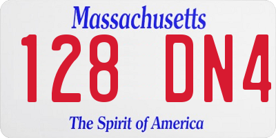 MA license plate 128DN4