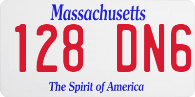MA license plate 128DN6