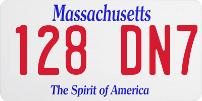 MA license plate 128DN7