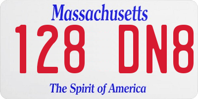 MA license plate 128DN8