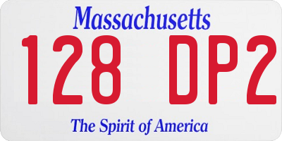 MA license plate 128DP2