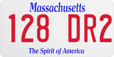MA license plate 128DR2