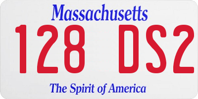 MA license plate 128DS2