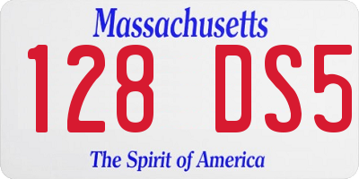 MA license plate 128DS5