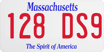 MA license plate 128DS9