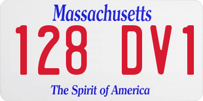 MA license plate 128DV1