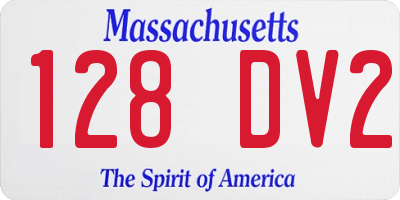 MA license plate 128DV2