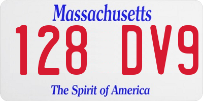 MA license plate 128DV9