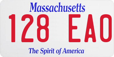 MA license plate 128EA0