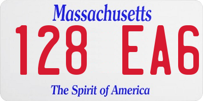 MA license plate 128EA6