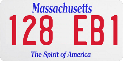 MA license plate 128EB1