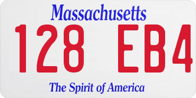 MA license plate 128EB4