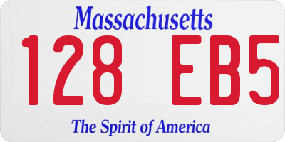 MA license plate 128EB5