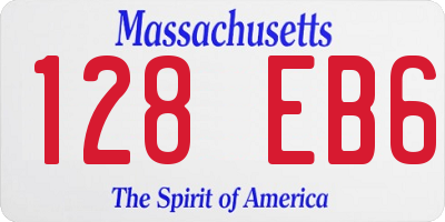 MA license plate 128EB6