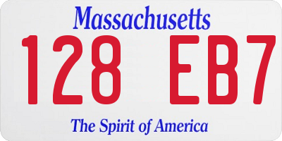 MA license plate 128EB7