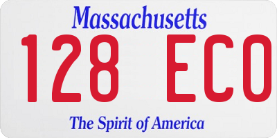 MA license plate 128EC0