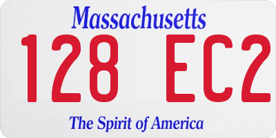 MA license plate 128EC2