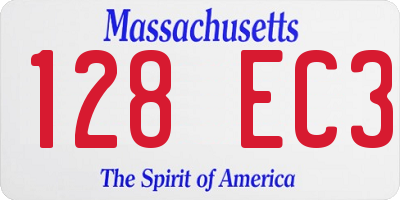 MA license plate 128EC3