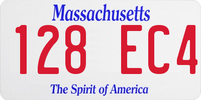 MA license plate 128EC4