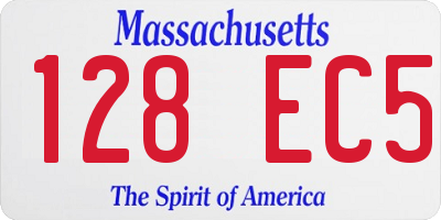 MA license plate 128EC5