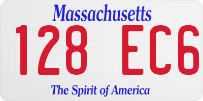 MA license plate 128EC6