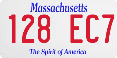 MA license plate 128EC7