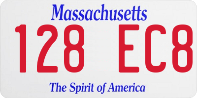 MA license plate 128EC8