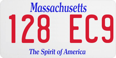 MA license plate 128EC9