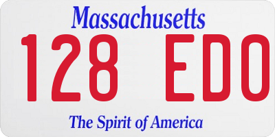 MA license plate 128ED0