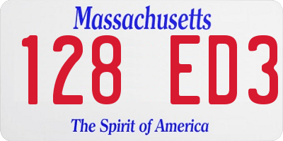 MA license plate 128ED3