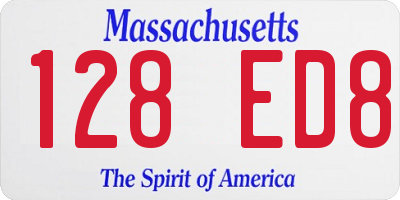 MA license plate 128ED8
