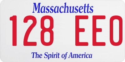 MA license plate 128EE0