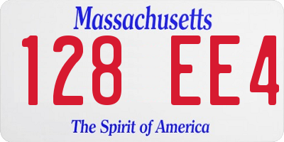 MA license plate 128EE4