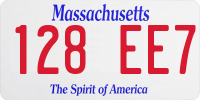 MA license plate 128EE7