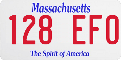 MA license plate 128EF0